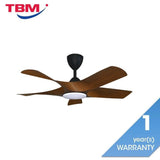 Alkova AXIS 5B/42 LED WALNUT/MB Ceiling Fan 42" 5 Blades LED Walnut Matt Black | TBM Online