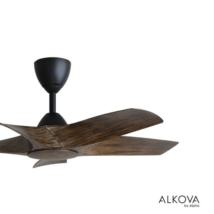 Alkova AXIS 5B/42 MATT BLACK/OAK Ceiling Fan 42" 5 Blades Matt Black/Oak | TBM Online