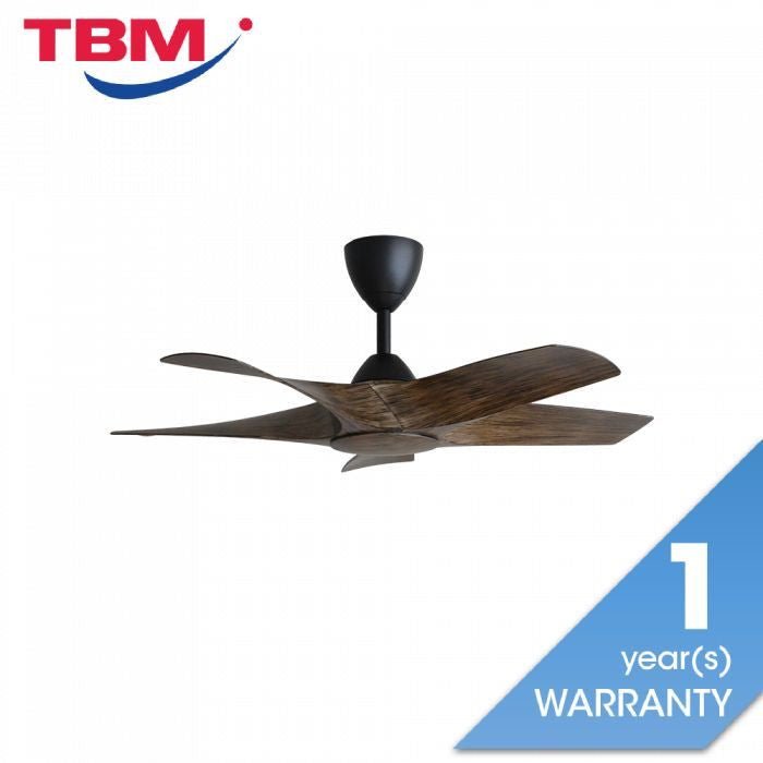 Alkova AXIS 5B/42 MATT BLACK/OAK Ceiling Fan 42" 5 Blades Matt Black/Oak | TBM Online