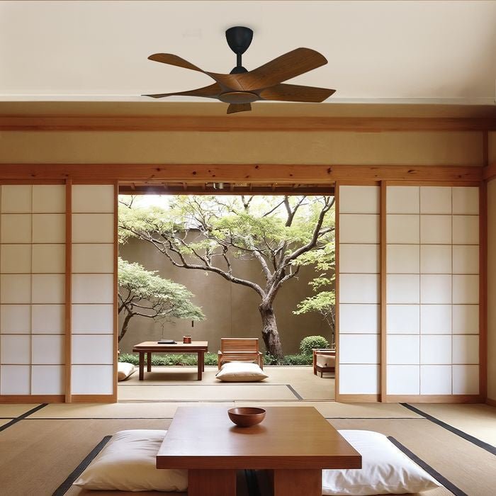 Alkova AXIS 5B/42 WALNUT/MB Ceiling Fan 42" 5 Blades Walnut Matt Black | TBM Online