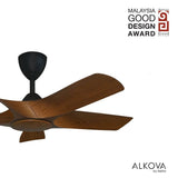 Alkova AXIS 5B/42 WALNUT/MB Ceiling Fan 42" 5 Blades Walnut Matt Black | TBM Online