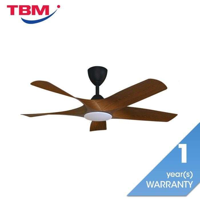Alkova AXIS 5B/48 LED WALNUT/MB Ceiling Fan 48" 5 Blades LED Walnut Matt Black | TBM Online