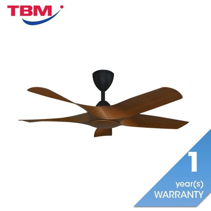 Alkova AXIS 5B/48 WALNUT/MB Ceiling Fan 48" 5 Blades Walnut Matt Black | TBM Online