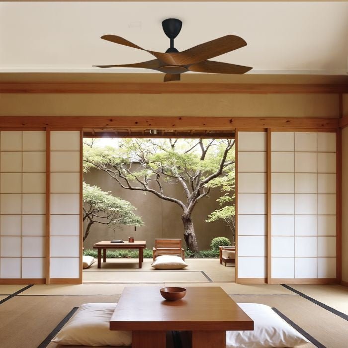 Alkova AXIS 5B/48 WALNUT/MB Ceiling Fan 48" 5 Blades Walnut Matt Black | TBM Online