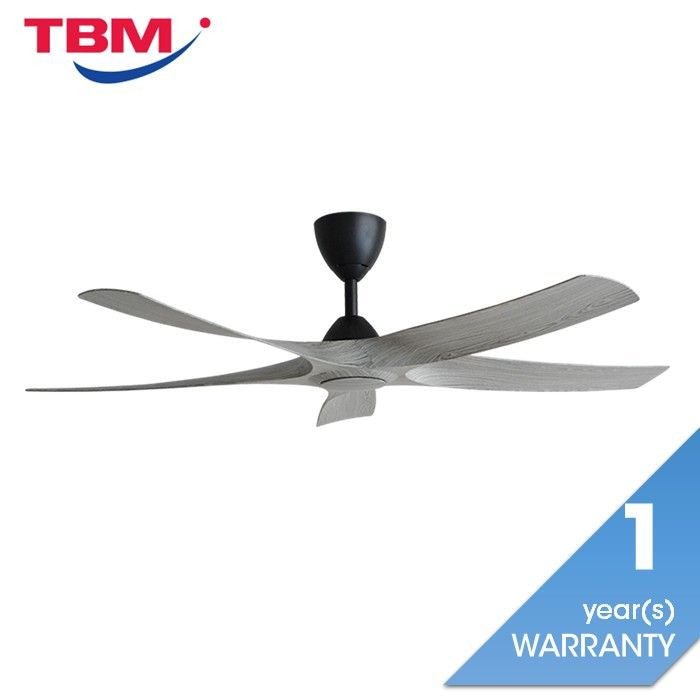 Alkova AXIS 5B/56 GREY WOOD MATT BLACK Ceiling Fan 56" 5 Blades Grey Wood Matt Black | TBM Online