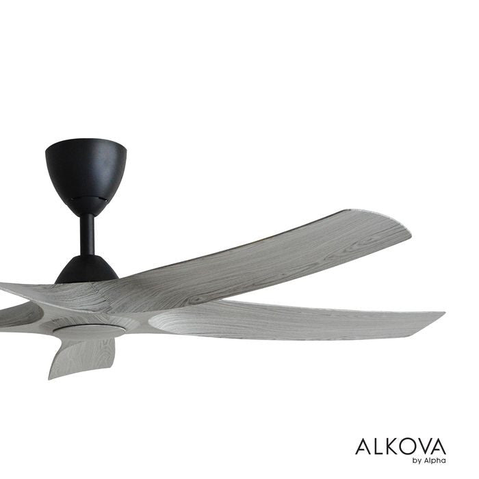 Alkova AXIS 5B/56 GREY WOOD MATT BLACK Ceiling Fan 56" 5 Blades Grey Wood Matt Black | TBM Online