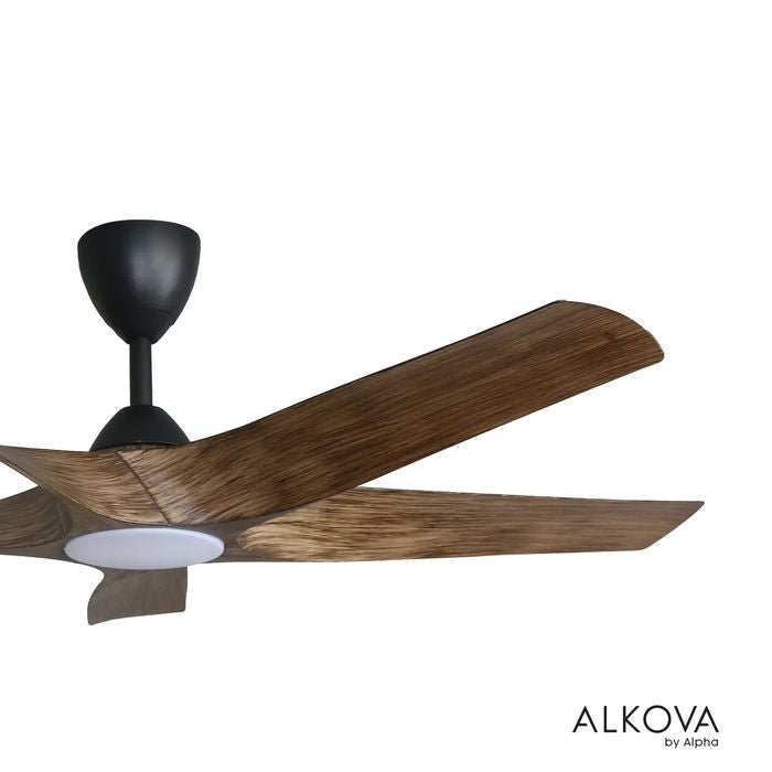 Alkova AXIS 5B/56 LED OAK/MB Ceiling Fan 56" 5 Blades LED Oak/Matt Black | TBM Online