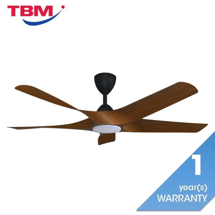 Alkova AXIS 5B/56 LED WALNUT/MB Ceiling Fan 56" 5 Blades LED Walnut Matt Black | TBM Online