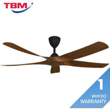 Alkova AXIS 5B/56 WALNUT/MB Ceiling Fan 56" 5 Blades Walnut/Matt Black | TBM Online