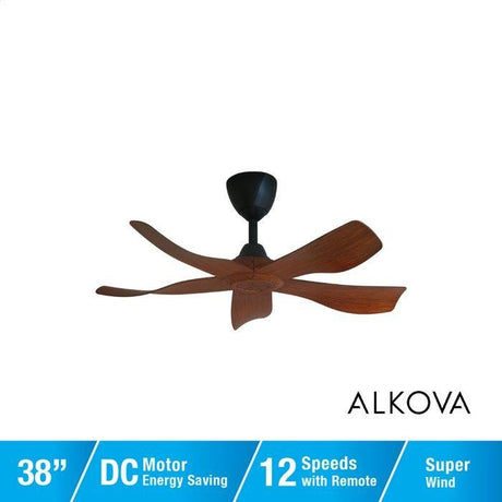 Alkova ESTELL 5B/38 DARK KOA 38" Ceiling Fan 5 Blades Dark Koa | TBM Online