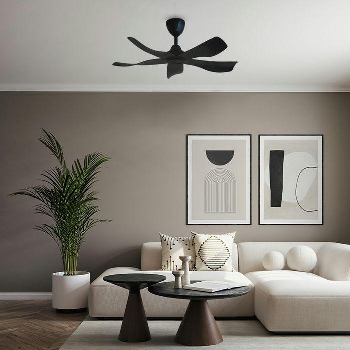 Alkova ESTELL 5B/38 MATT BLACK 38" Ceiling Fan 5 Blades Matt Black | TBM Online
