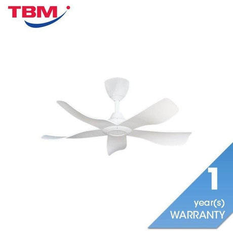 Alkova ESTELL 5B/38 MATT WHITE 38" Ceiling Fan 5 Blades Matt White | TBM Online
