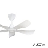 Alkova ESTELL 5B/38 MATT WHITE 38" Ceiling Fan 5 Blades Matt White | TBM Online