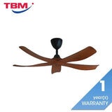 Alkova ESTELL 5B/46 DARK KOA 46" Ceiling Fan 5 Blades Dark Koa | TBM Online