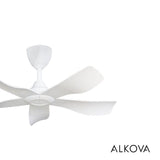 Alkova ESTELL 5B/46 MATT WHITE 46" Ceiling Fan 5 Blades Matt White | TBM Online