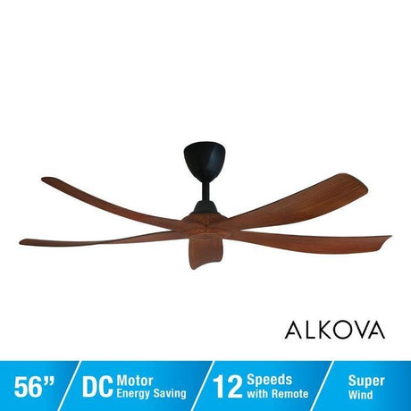 Alkova ESTELL 5B/56 DARK KOA 56" Ceiling Fan 5 Blades Dark Koa | TBM Online