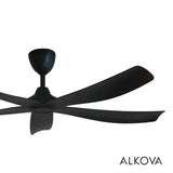 Alkova ESTELL 5B/56 MATT BLACK 56" Ceiling Fan 5 Blades Matt Black | TBM Online
