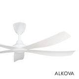 Alkova ESTELL 5B/56 MATT WHITE 56" Ceiling Fan 5 Blades Matt White | TBM Online