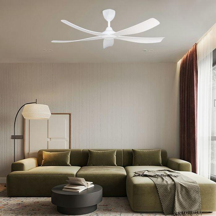 Alkova ESTELL 5B/56 MATT WHITE 56" Ceiling Fan 5 Blades Matt White | TBM Online