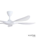 Alkova EXCEL V2-5B/56 MATT WHITE Ceiling Fan 56" 5 Blades Matt White | TBM Online