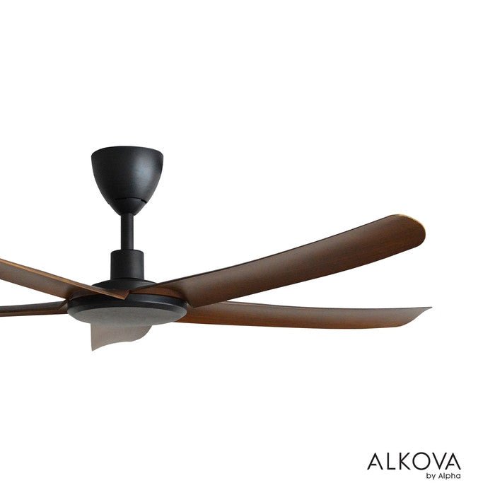 Alkova PAZION G2 5B/56 WALNUT/MB 56" Ceiling Fan 5 Blades Walnut Matt Black | TBM Online