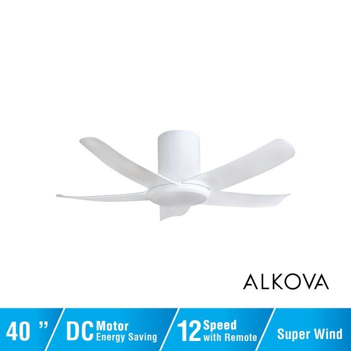 Alkova PAZION G2 HG 5B/40 MATT WHITE Ceiling Fan 5 Blades 40 Inch Matt White | TBM Online