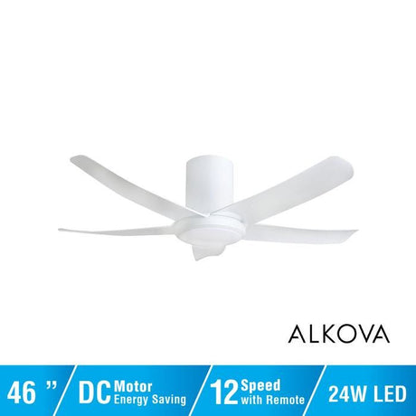 Alkova PAZION G2 HG 5B/46 LED MATT WHITE Ceiling Fan 5 Blades 46 Inch LED Matt White | TBM Online
