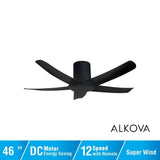 Alkova PAZION G2 HG 5B/46 MATT BLACK Ceiling Fan 5 Blades 46 Inch Matt Black | TBM Online
