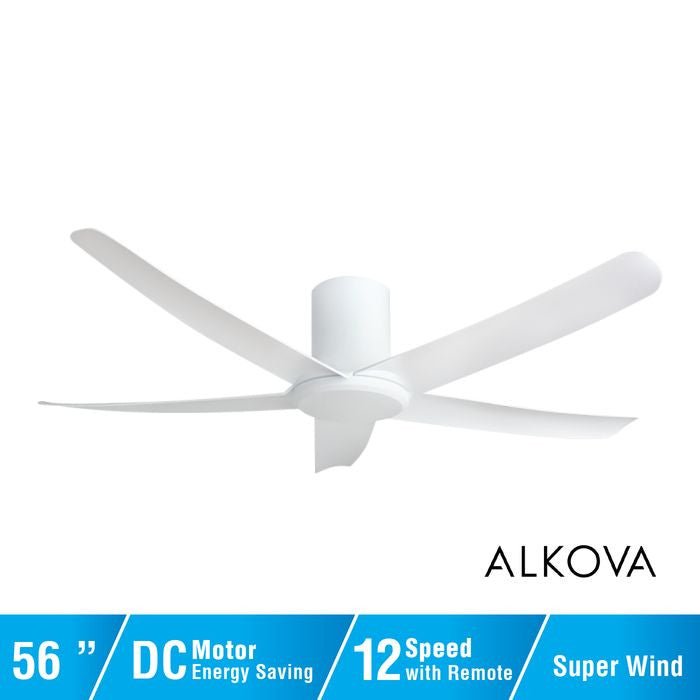 Alkova PAZION G2 HG 5B/56 MATT WHITE Ceiling Fan 5 Blades 56 Inch Matt White | TBM Online