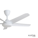 Alkova RACER-5B/48 MATT WHITE Ceiling Fan 48" 5 Blades Matt White | TBM Online
