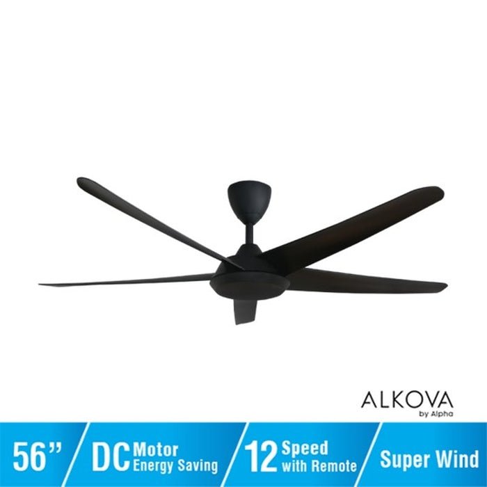 Alkova RACER-5B/56 MATT BLACK Ceiling Fan 56" 5 Blades Matt Black | TBM Online