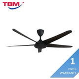 Alkova RACER-5B/56 MATT BLACK Ceiling Fan 56" 5 Blades Matt Black | TBM Online