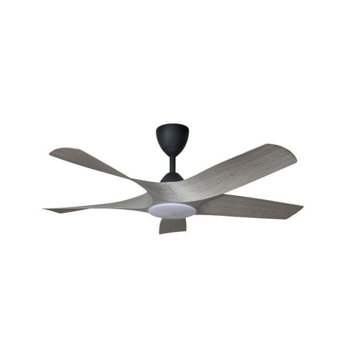 Alkova AXIS 5B/48 LED GREY WOOD/MB Ceiling Fan 48" 5 Blades LED Grey Wood Matt Black | TBM Online