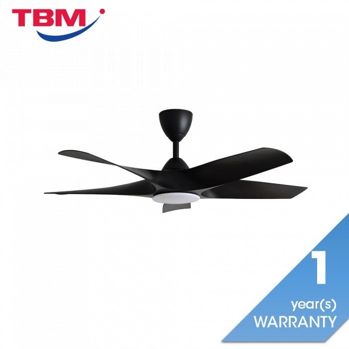 Alkova AXIS 5B/48 LED MATT BLACK Ceiling Fan 48" 5 Blades LED Matt Black | TBM Online