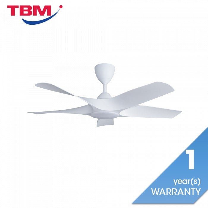 Alkova AXIS 5B/48 LED MATT WHITE Ceiling Fan 48" 5 Blades LED Matt White | TBM Online