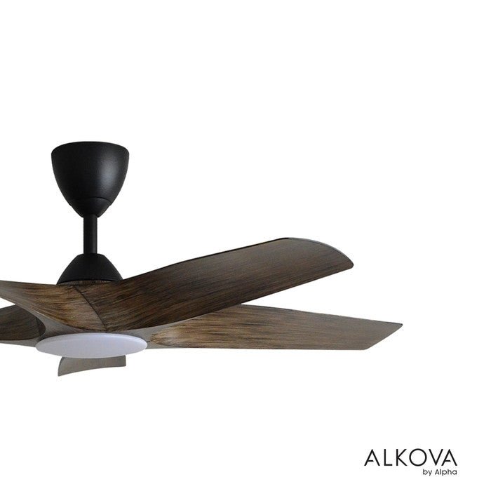 Alkova AXIS 5B/48 LED OAK MATT BLACK Ceiling Fan 48" 5 Blades LED Oak Matt Black | TBM Online