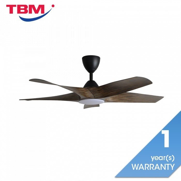 Alkova AXIS 5B/48 LED OAK MATT BLACK Ceiling Fan 48" 5 Blades LED Oak Matt Black | TBM Online