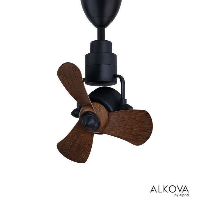 Alkova KONA 3B/16 WALNUT/MB Ceiling Fan 16" 3 Blades 8 Speeds Walnut/MB | TBM Online