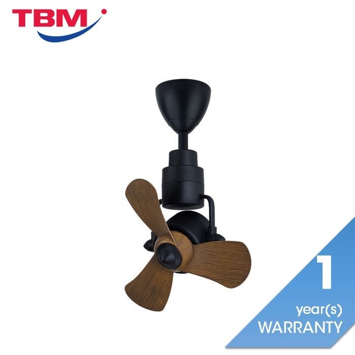 Alkova KONA 3B/16 WALNUT/MB Ceiling Fan 16" 3 Blades 8 Speeds Walnut/MB | TBM Online