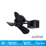 Alkova KONA W - 3B/16 MATT BLACK 16" Ceiling Fan 3 Blades Matt Black | TBM Online
