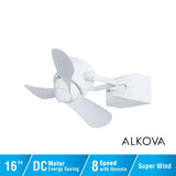 Alkova KONA W - 3B/16 MATT WHITE Ceiling Fan 16" 3 Blades Matt White | TBM Online