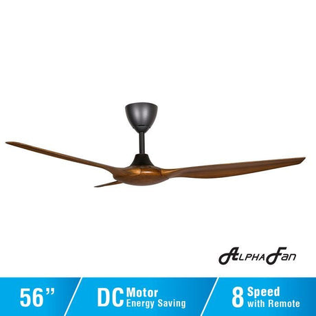 Alpha AX60 3B/56 WALNUT Ceiling Fan 56" 3 Blades With Remote Walnut | TBM Online