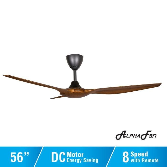 Alpha AX60 3B/56 WALNUT Ceiling Fan 56" 3 Blades With Remote Walnut | TBM Online