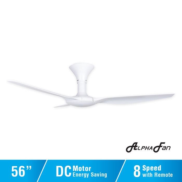 Alpha AX70 3B/56 MATT WHITE Ceiling Fan 56" 3 Blades With Remote Matt White | TBM Online