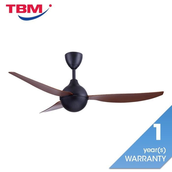 Alpha AX80 - 3B/56 WALNUT/MB Ceiling Fan 56" 3 Blades Walnut Matt Black | TBM Online