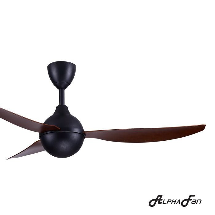 Alpha AX80 - 3B/56 WALNUT/MB Ceiling Fan 56" 3 Blades Walnut Matt Black | TBM Online