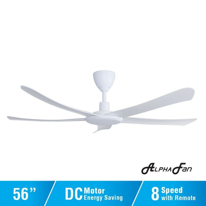 Alpha ALLY 5B/42 MATT WHITE Ceiling Fan 42" 5 Blades DC Motor Matt White | TBM Online