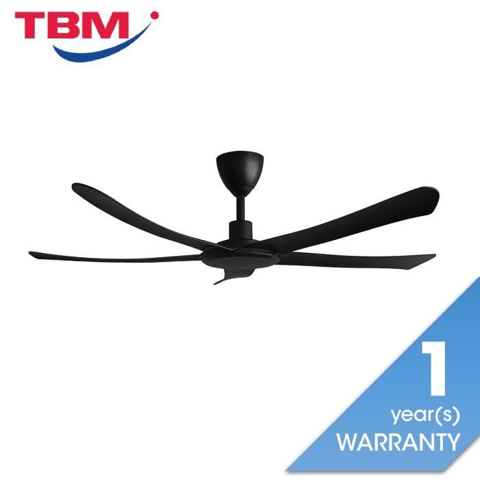 Alpha ALLY 5B/56 MATT BLACK Ceiling Fan 56" 5 Blades DC Motor Matt Black | TBM Online