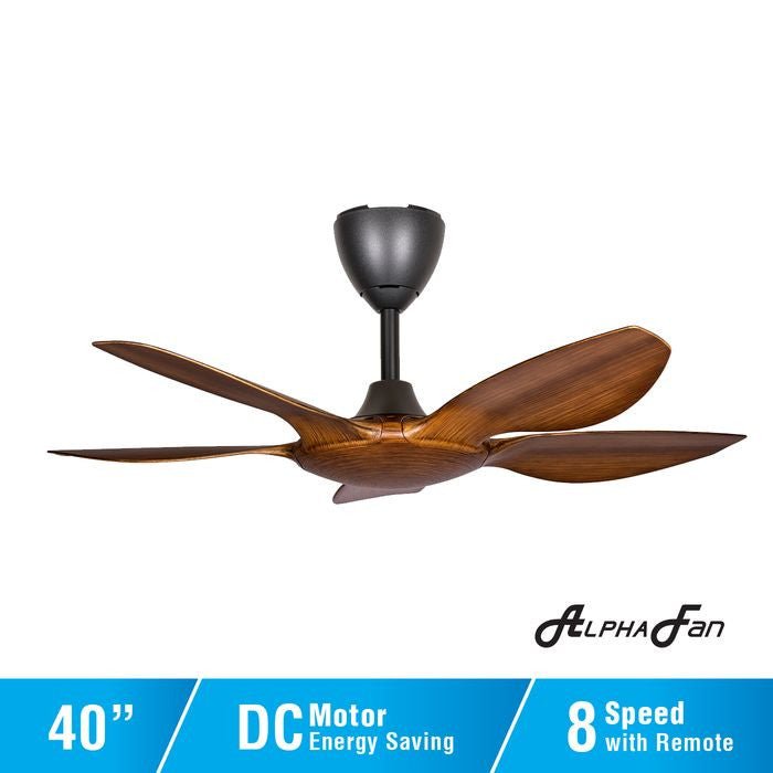 Alpha AX60 5B/40 WALNUT Ceiling Fan 40" 5 Blades With Remote Walnut | TBM Online