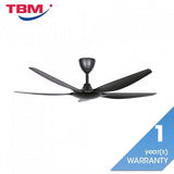 Alpha AX60 5B/56 MATT BLACK Ceiling Fan 56" 5 Blades With Remote Matt Black | TBM Online